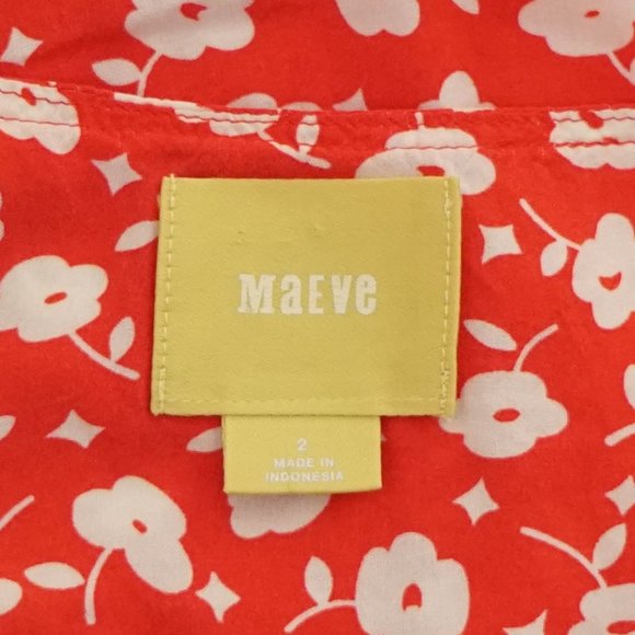 Maeve for Anthro Ardmore Swing Red & White Floral Button-Front Tank - Picture 8 of 10